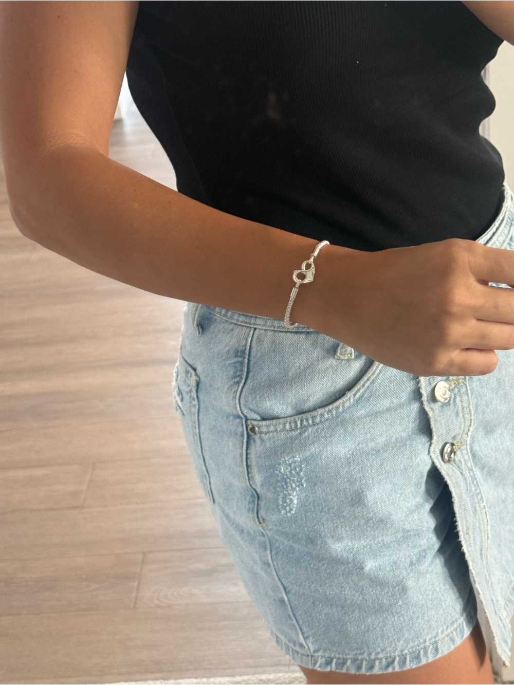 Pandora Sterling Silver Heart Link Mesh Bracelet - Silver